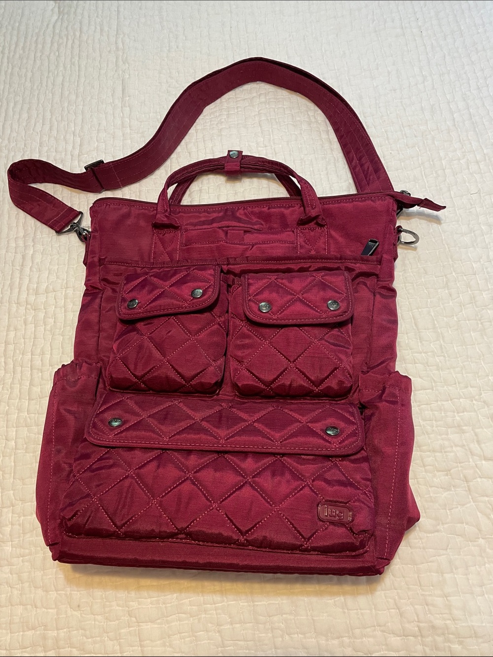 Lug Charleston Tote in Brushed Cranberry